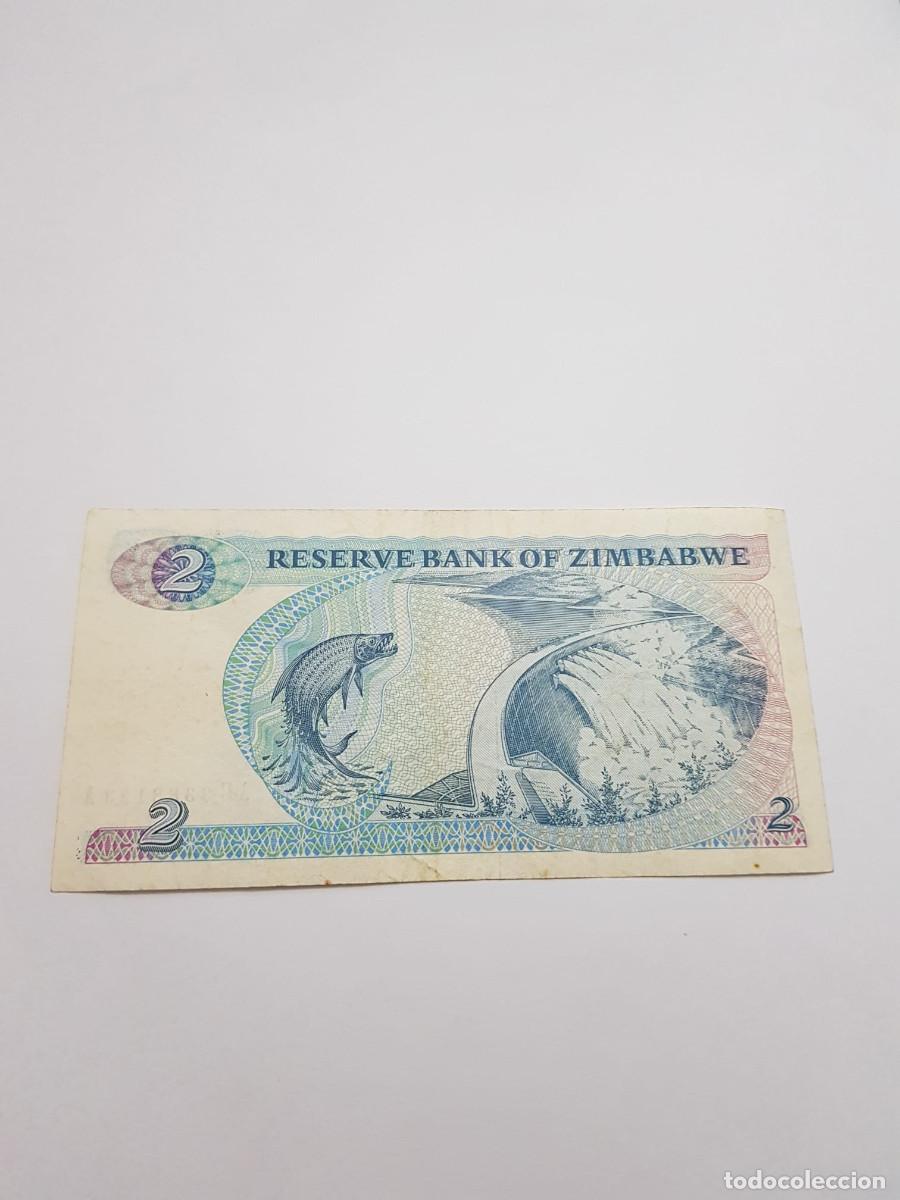 Billetes extranjeros: ZIMBABWE- 2 DOLARES- 1994 - Foto 2