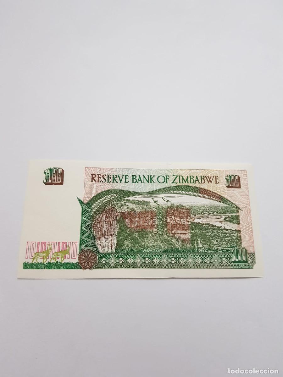 Billetes extranjeros: ZIMBABWE- 10 DOLARES- 1997 - Foto 2
