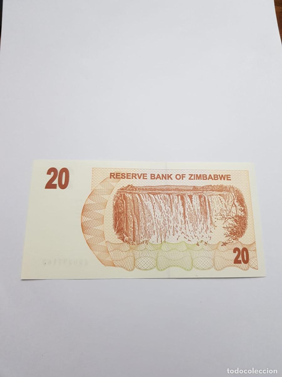Billetes extranjeros: ZIMBABWE- 20 DOLARES- 2007 - Foto 2