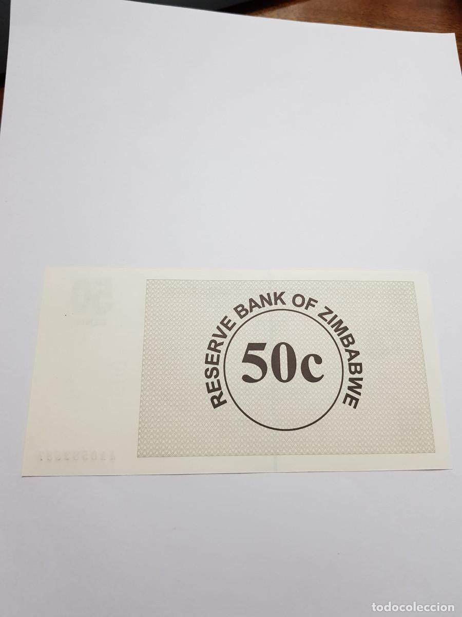 Billetes extranjeros: ZIMBABWE- 50 CENTS-2007 - Foto 2