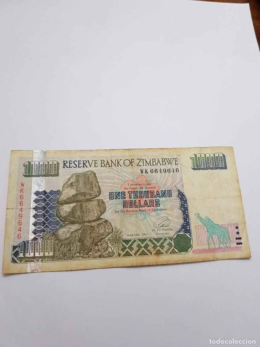 Billetes extranjeros: ZIMBABWE- 1000 DOLARES- 2003