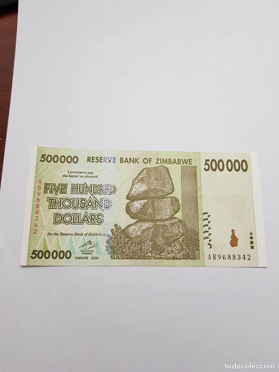 Billetes extranjeros: ZIMBABWE- 500000 DOLARES- 2008