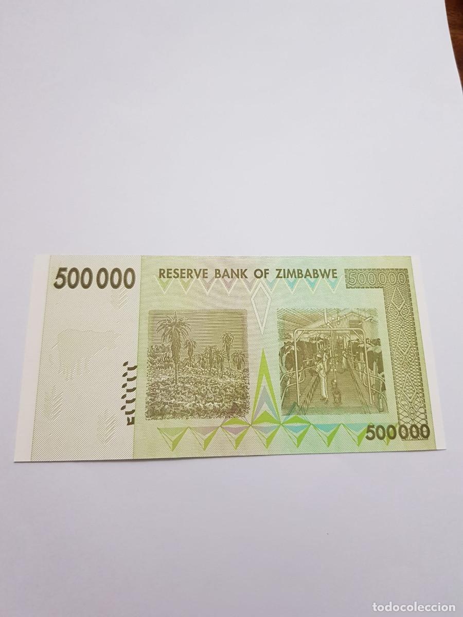 Billetes extranjeros: ZIMBABWE- 500000 DOLARES- 2008 - Foto 2