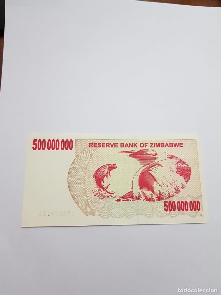 Billetes extranjeros: ZIMBABWE- 500000000 DOLARES-2008 - Foto 2