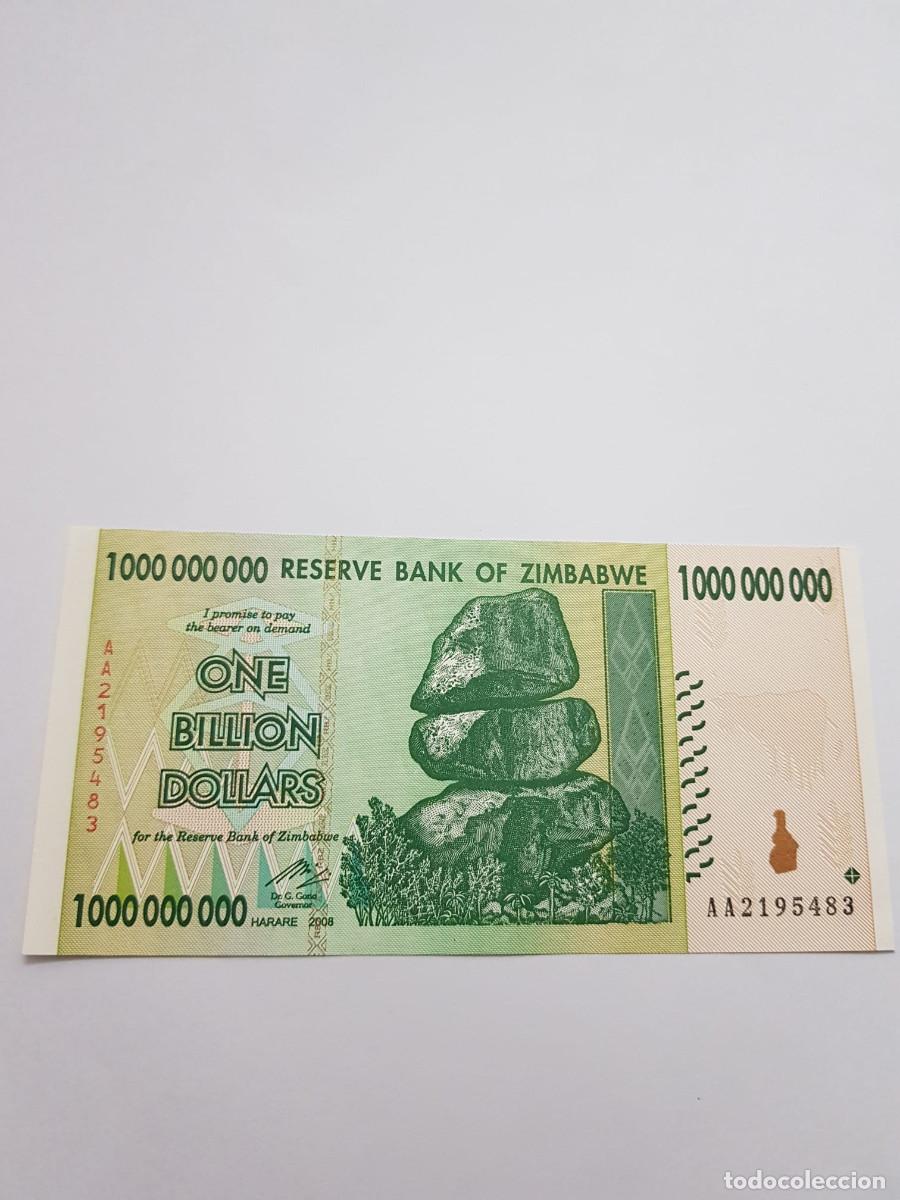 Billetes extranjeros: ZIMBABWE- 1000000000 DOLARES- 2008