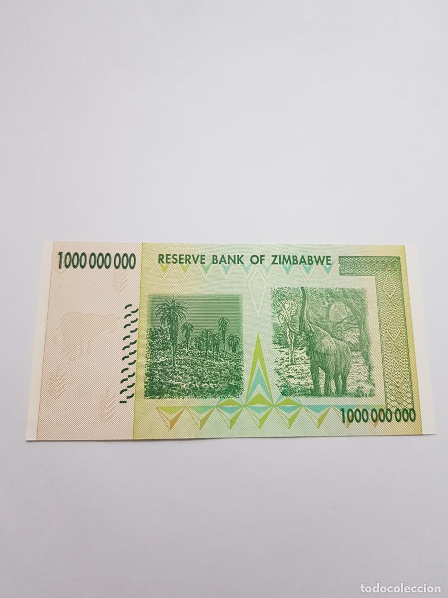 Billetes extranjeros: ZIMBABWE- 1000000000 DOLARES- 2008 - Foto 2