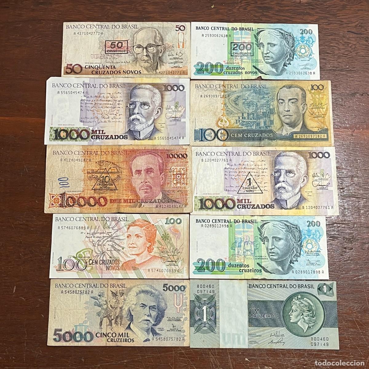 Billetes extranjeros: Lot 10 Brazil Original Old Banknotes / Billetes / Banconote - A4271042771A