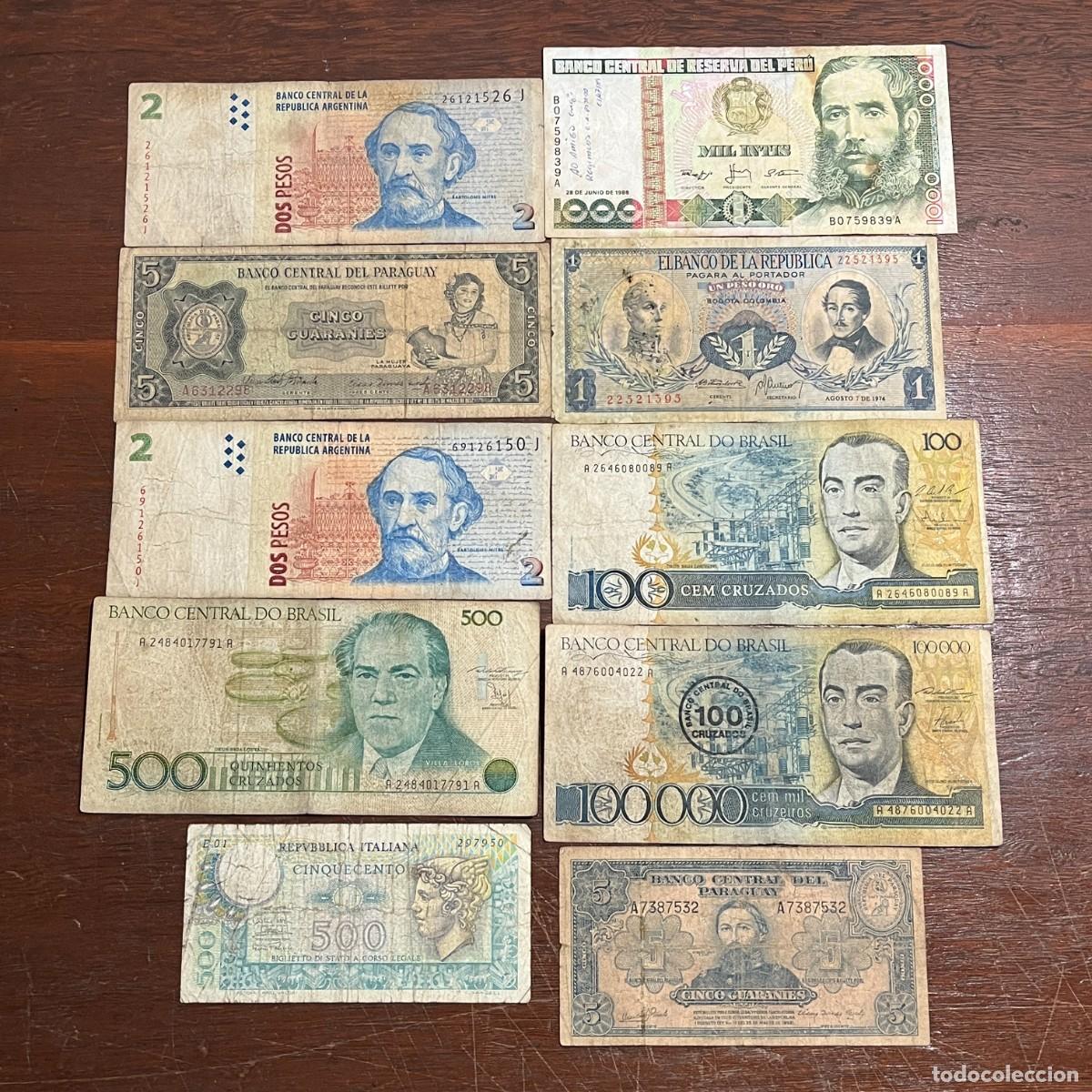 Billetes extranjeros: Lot 10 Brazil South America Original Old Banknotes / Billetes / Banconote - 26121526J
