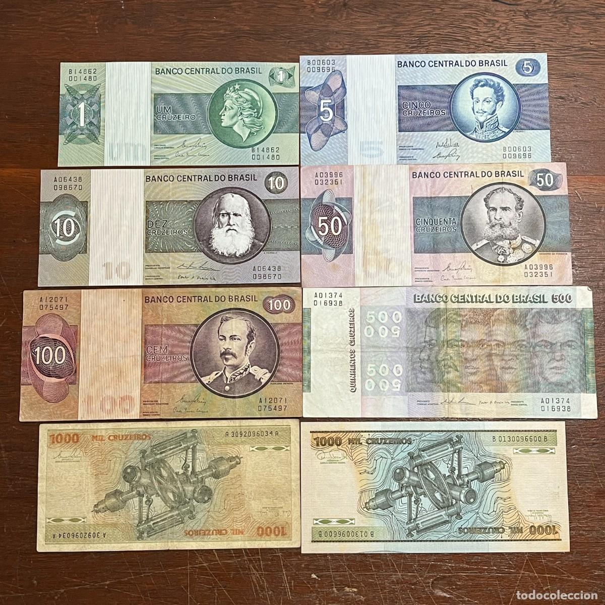 Billetes extranjeros: Lot 8 Brazil Original Old Banknotes / Billetes / Banconote - B14862001480