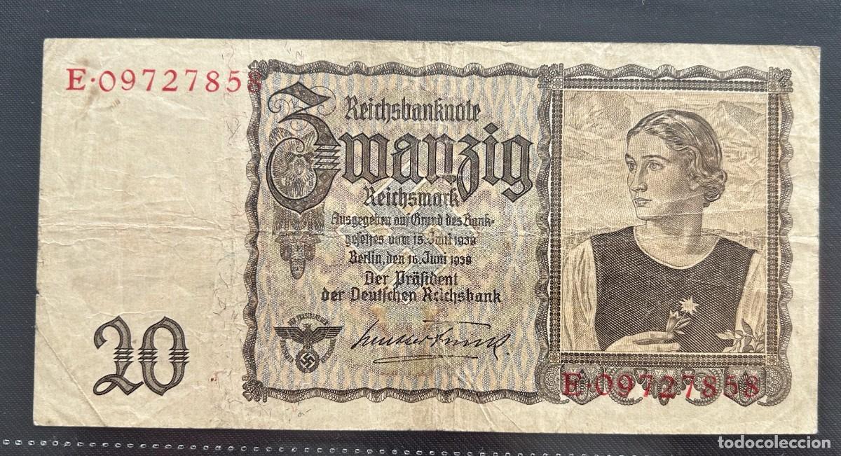 Billetes extranjeros: 20 MARCOS 1939 ALEMANIA. P# 185