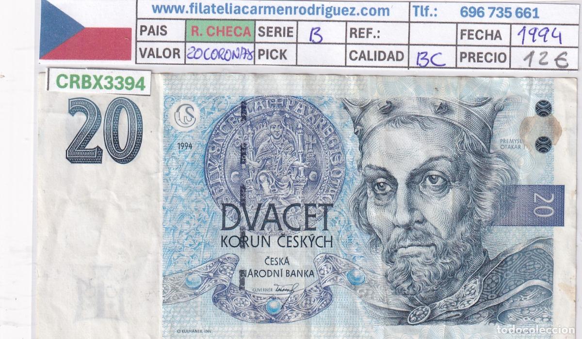 Billetes extranjeros: CRBX3394 BILLETE REPUBLICA CHECA 20 CORONAS 1994 BC