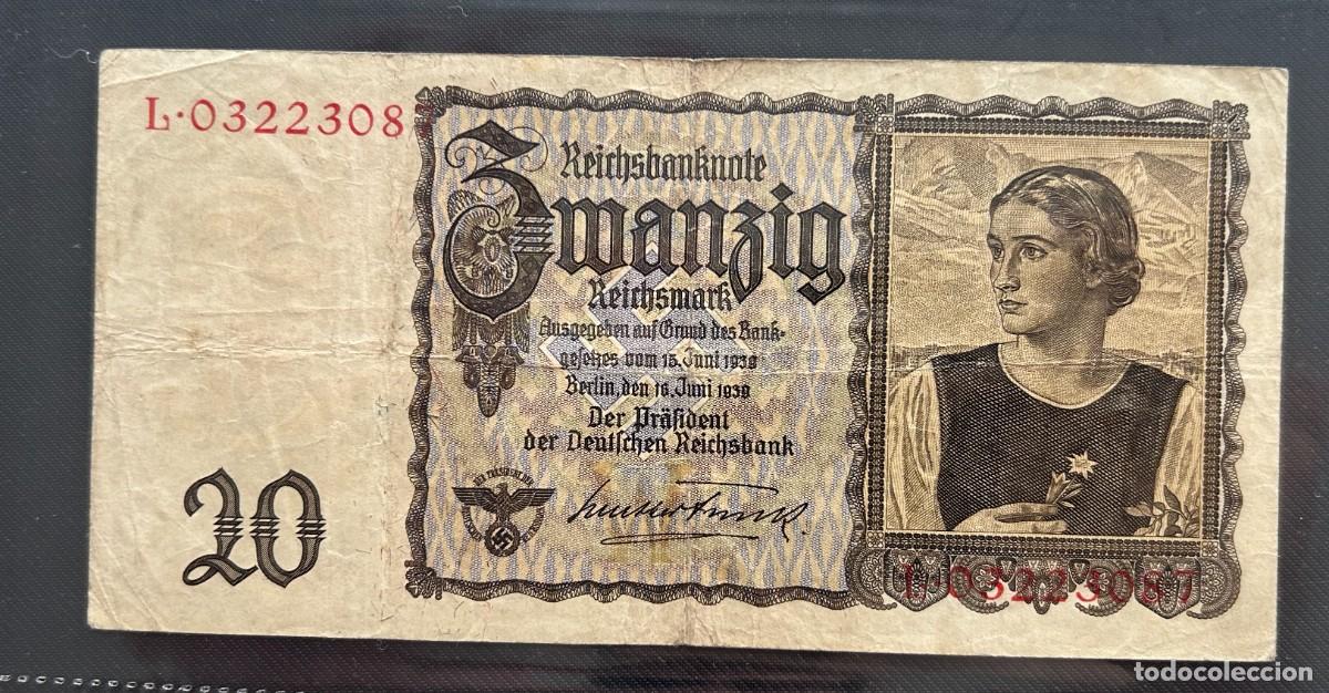 Billetes extranjeros: 20 MARCOS 1939 ALEMANIA. P# 185