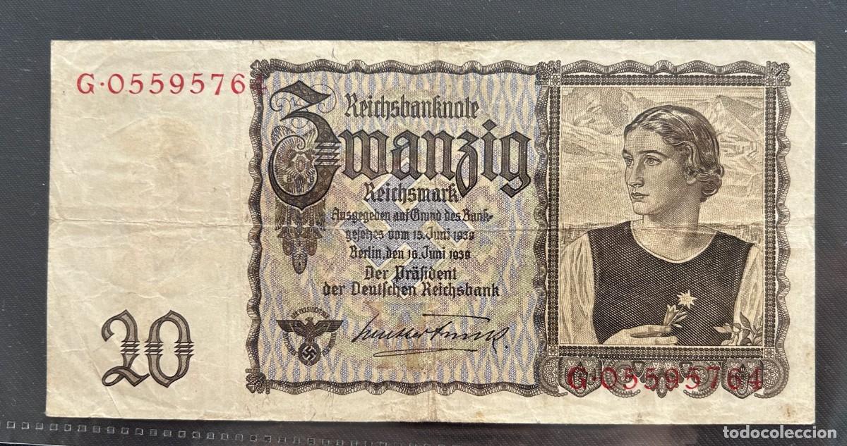 Billetes extranjeros: 20 MARCOS 1939 ALEMANIA. P# 185