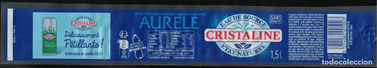 Billetes extranjeros: Francia Etiquette Eau de Source Aurele Cristaline aussi en canette P&eacute;tillante RP621