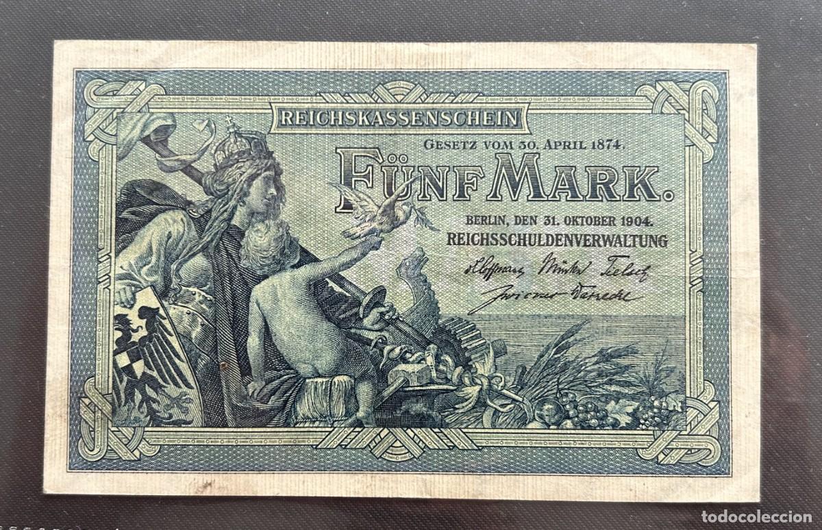 Billetes extranjeros: 5 MARCOS 1904 ALEMANIA. P#8A. MBC / VF