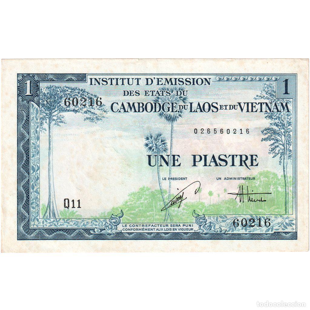 Billetes extranjeros: [#377808] Indochina Francesa, 1 Piastre, Undated (1954), SC