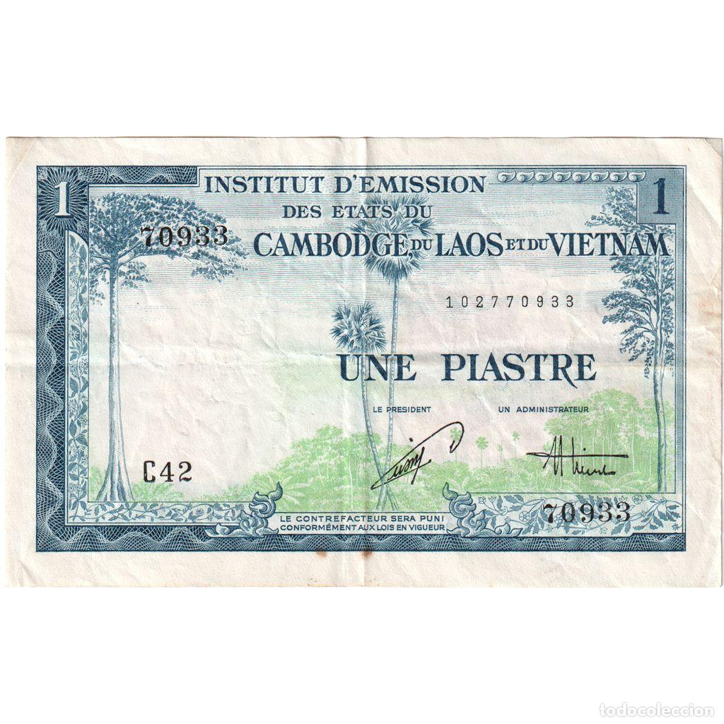 Billetes extranjeros: [#377812] Indochina Francesa, 1 Piastre, Undated (1954), MBC
