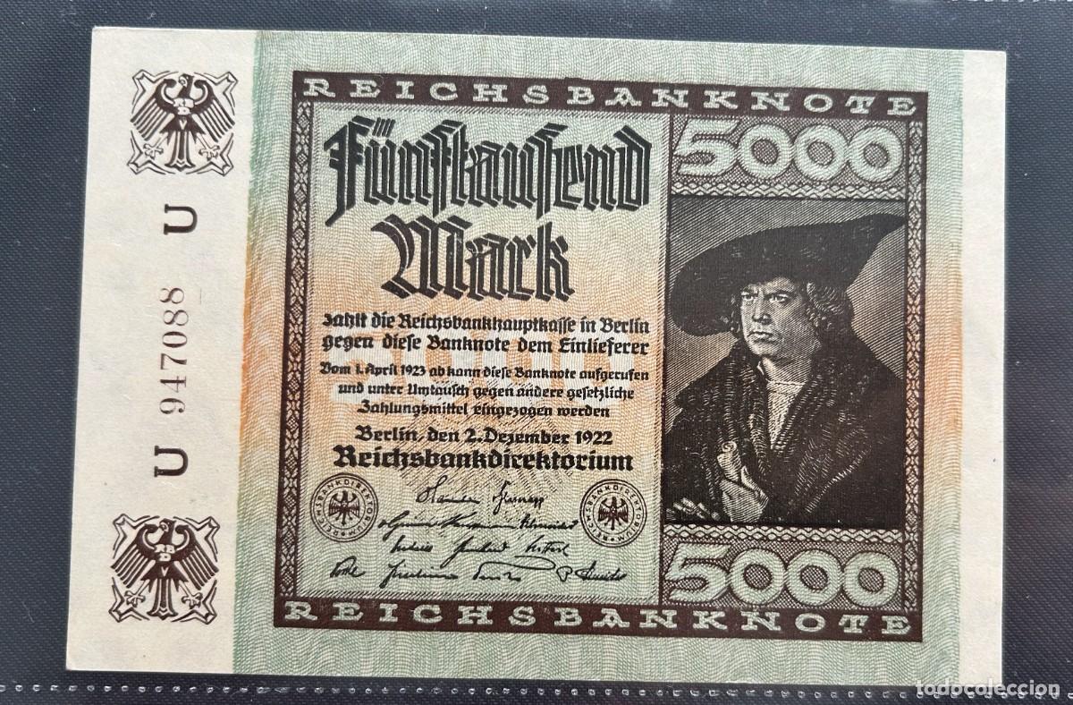 Billetes extranjeros: 5000 MARCOS 1922 ALEMANIA. P#81A. SC- / AUNC