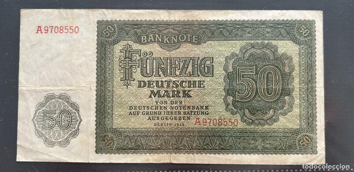 Billetes extranjeros: 50 MARCOS 1948 ALEMANIA. P#14A. SERIE A, UNA LETRA PREFIX!!!