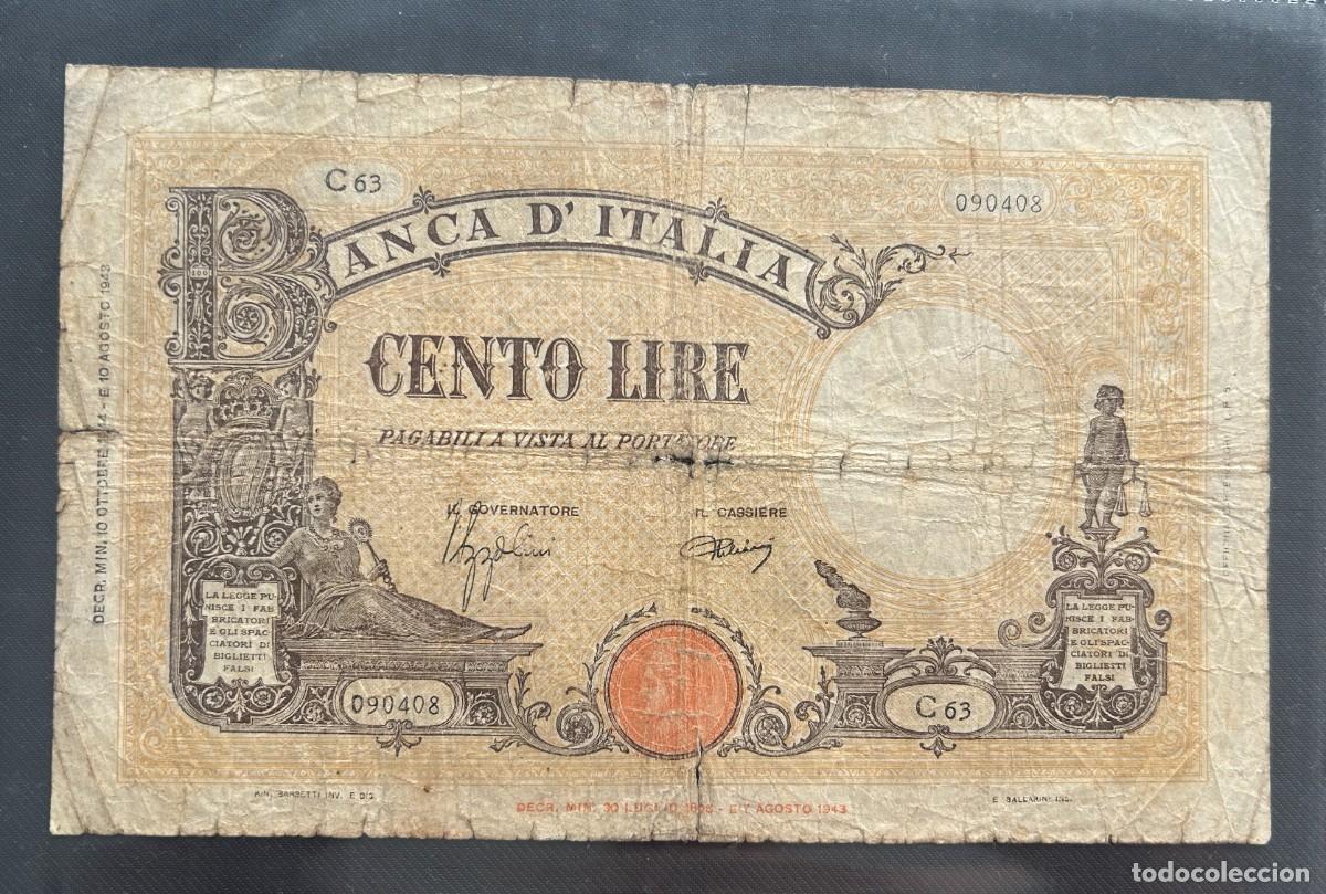 Billetes extranjeros: 100 LIRAS 1944 ITALIA. P#67A