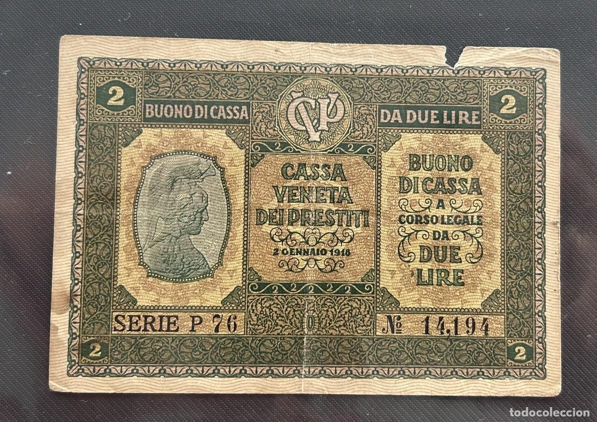 Billetes extranjeros: 2 LIRAS 1918 ITALIA. P#M5