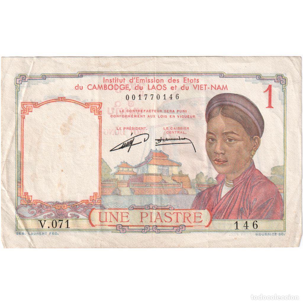 Billetes extranjeros: [#377816] Indochina Francesa, 1 Piastre, Undated (1953), MBC+