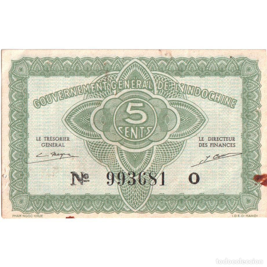 Billetes extranjeros: [#377822] Indochina Francesa, 5 Cents, Undated (1942), EBC