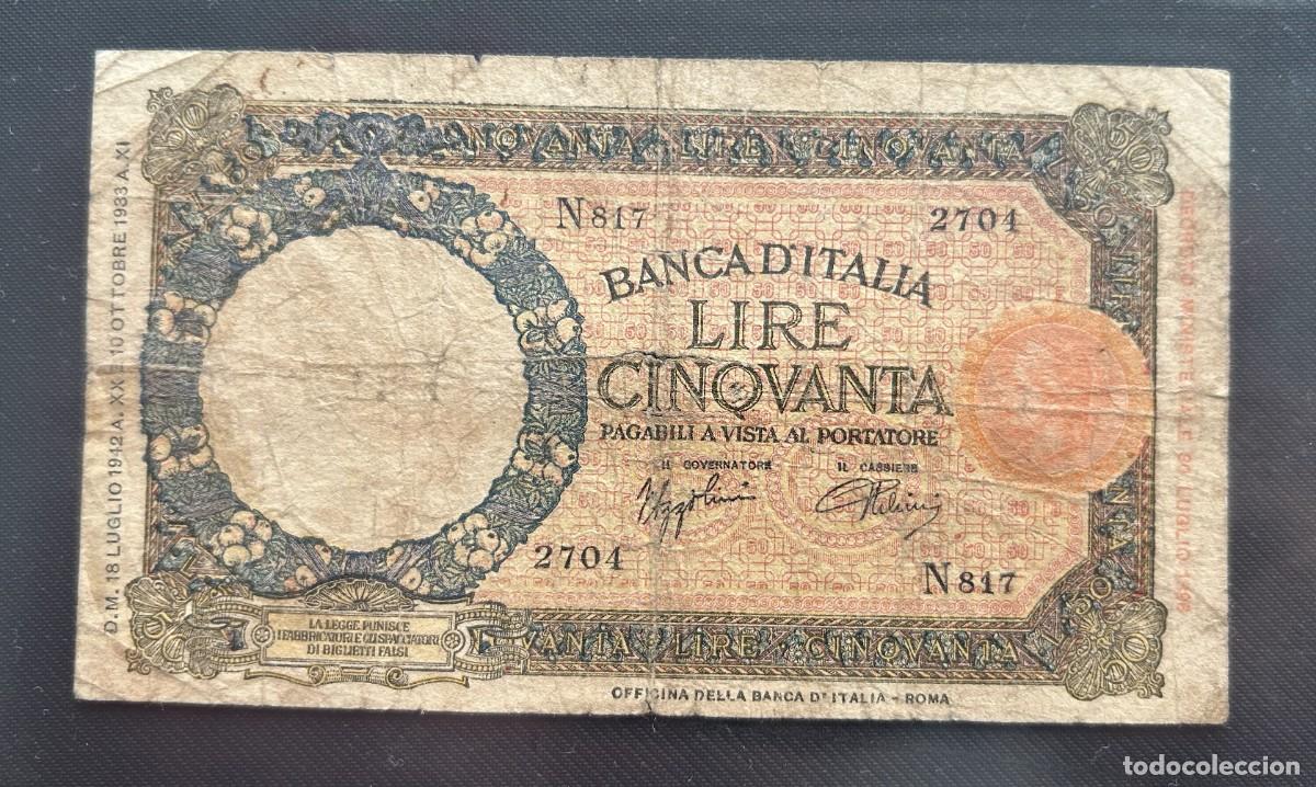 Billetes extranjeros: 50 LIRAS 1942 ITALIA. P#58