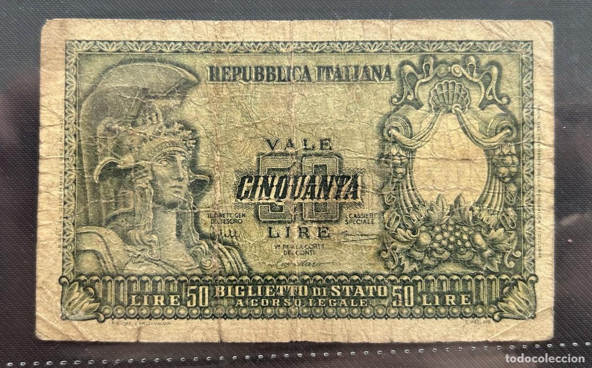 Billetes extranjeros: 50 LIRAS 1951 ITALIA. P#91A