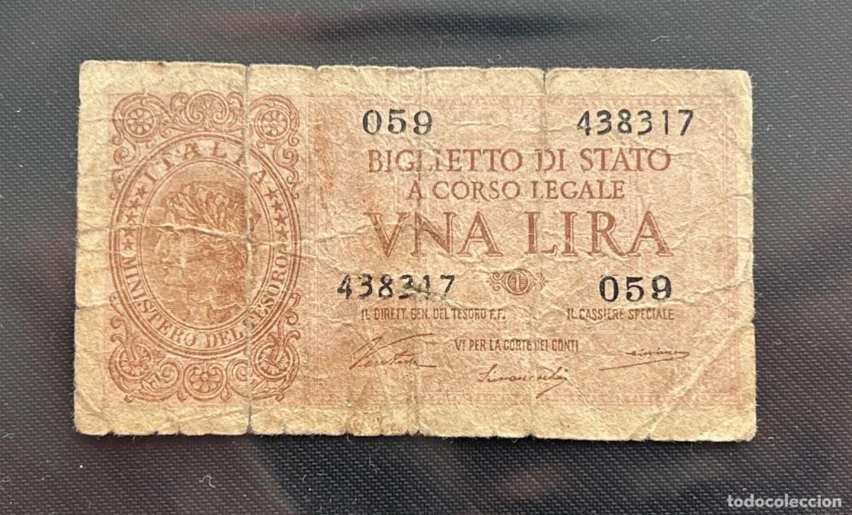 Billetes extranjeros: 1 LIRA 1944 ITALIA. P#29A