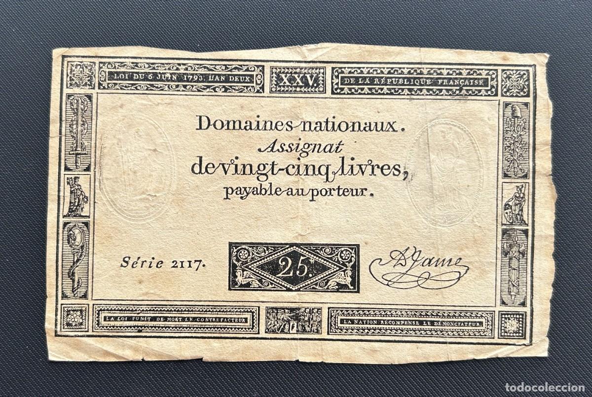 Billetes extranjeros: 25 LIVRES 06.06.1793 FRANCIA. P#A71