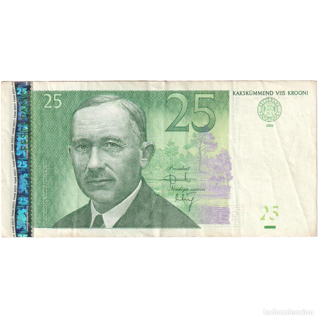 Billetes extranjeros: [#1234663] Billete, 25 Krooni, 2002, Estonia, KM:84a, MBC