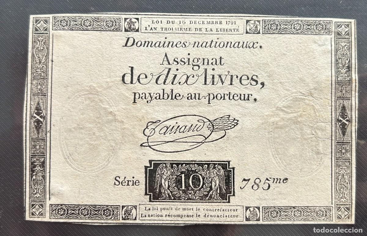 Billetes extranjeros: 10 LIVRES 16.12.1791 FRANCIA. P#A51. FIRMA TAISAUD