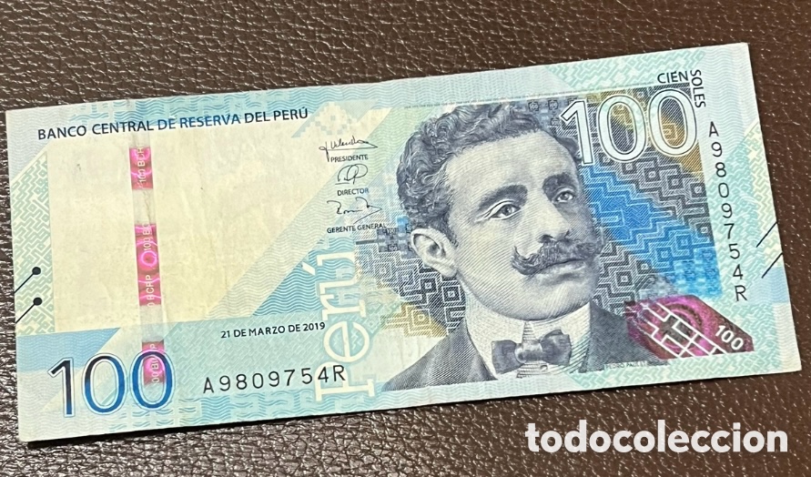 Billetes extranjeros: Billete. Banco Central de Reserva del Peru. 100 Soles. 2019.