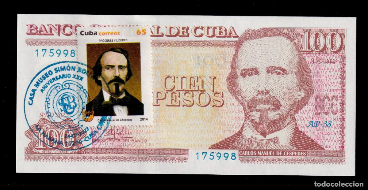 Billetes extranjeros: CUBA 100 PESOS 2023 UNC/SC Pick.129 CONMEMORATIVO POR EL XXX AVIVERSARIO DEL MUSEO SIM&Oacute;N BOLIVAR.