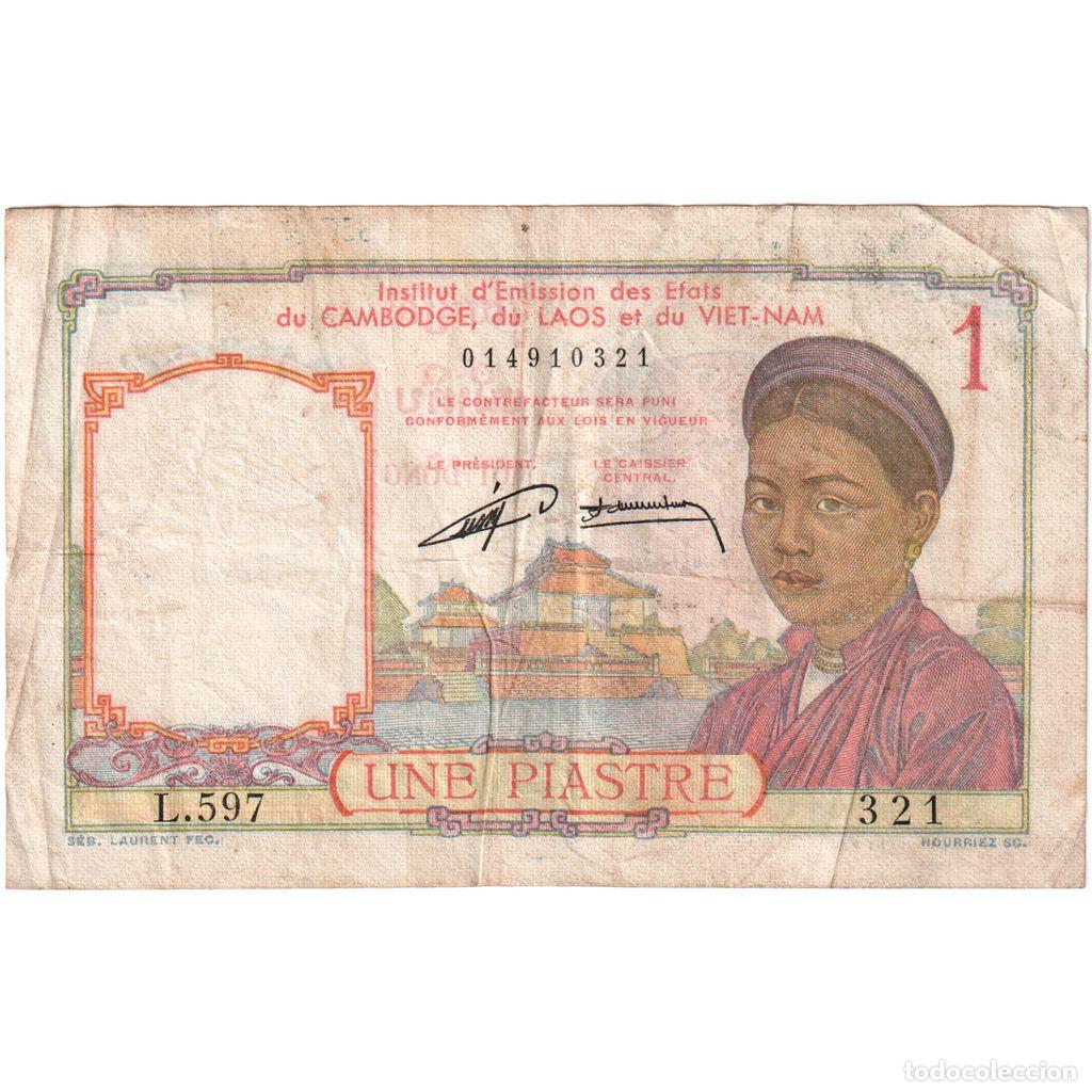 Billetes extranjeros: [#377844] Indochina Francesa, 1 Piastre, Undated (1953), MBC