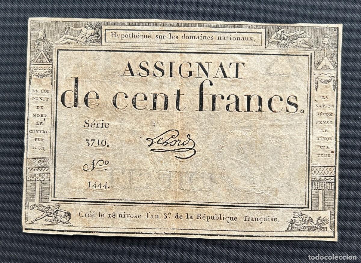 Banconote internazionali: 100 FRANCOS 07.01.1795 FRANCIA. P#A78. FIRMA LASSIA