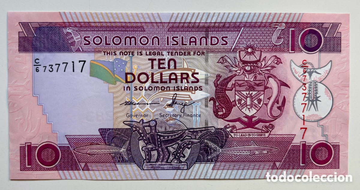 Billetes extranjeros: Billete ISLAS SALOMON 10 Dolares (2011) SC. Solomon Dollars