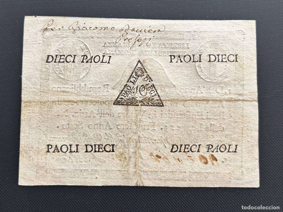Billetes extranjeros: 10 PAOLI 1798 REPUBLICA ROMANA. P#S540A - Foto 2