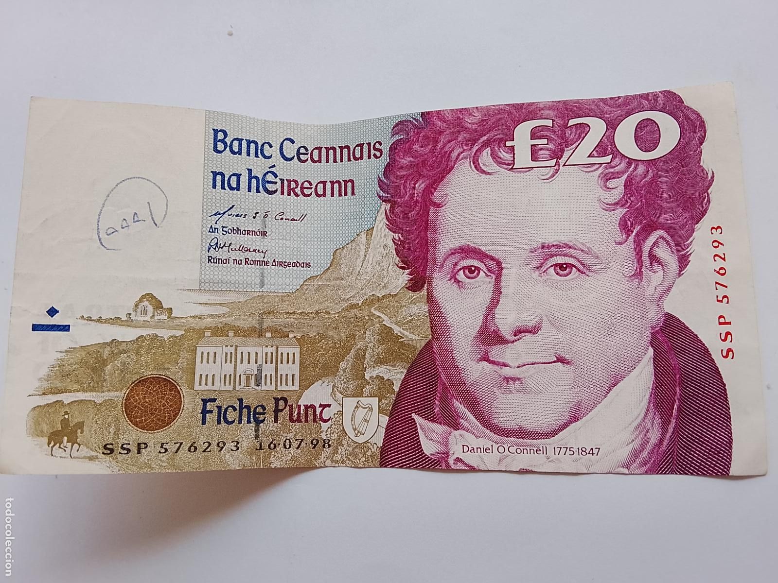 Billetes extranjeros: Irlanda. 20 libras irlandesas de 1998