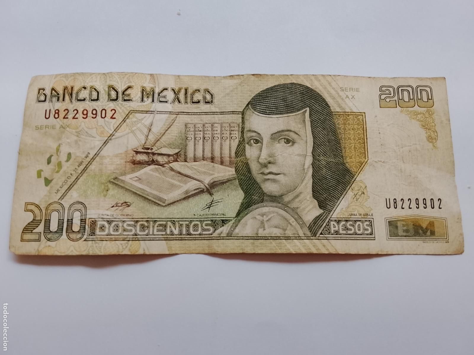 Billetes extranjeros: MEXICO 200 PESOS 1999