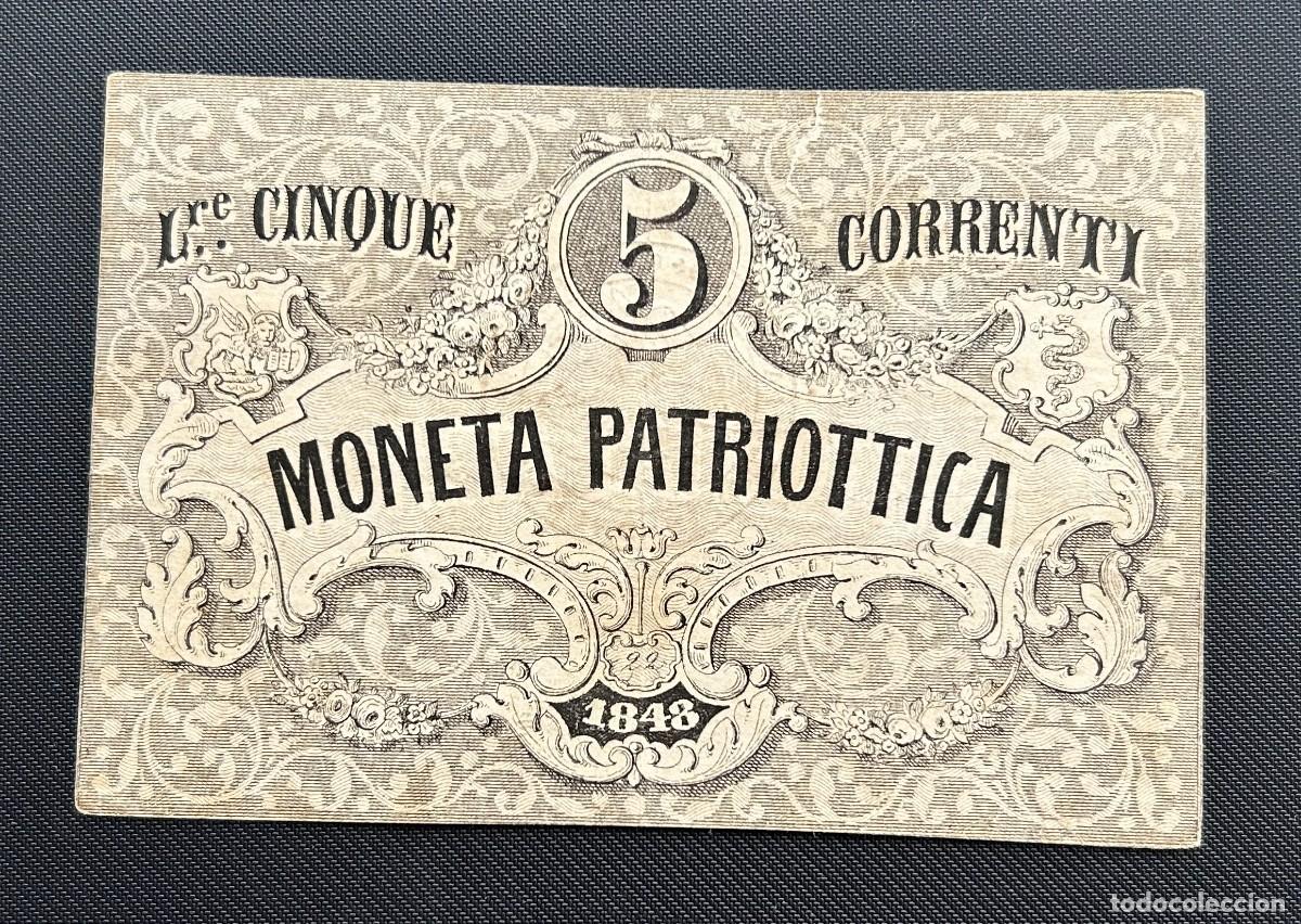 Billetes extranjeros: 5 LIRAS 1848 VENECIA. SIN FIRMA. P# S188. SERIE 22