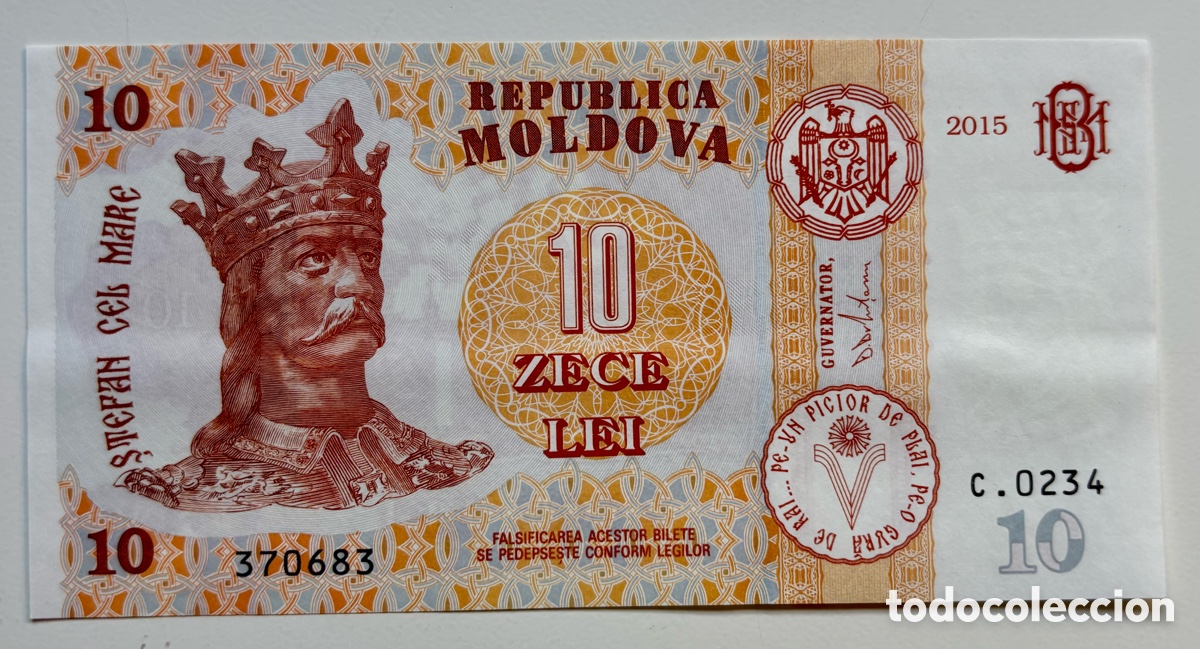 Billetes extranjeros: Billete MOLDAVIA 10 Lei 2015 SC-