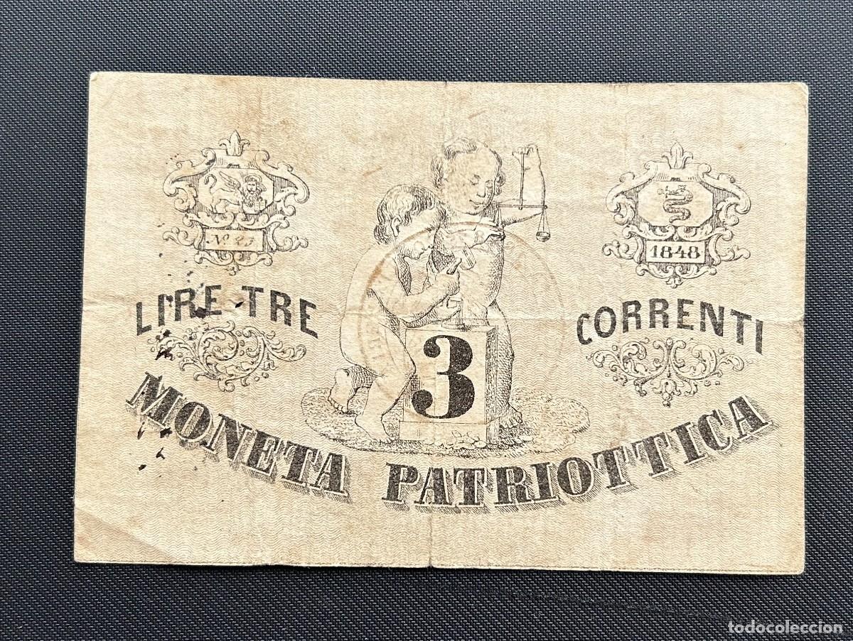 Billetes extranjeros: 3 LIRAS 1848 VENECIA. CON FIRMA BARZILAI. P# S187. SERIE 119