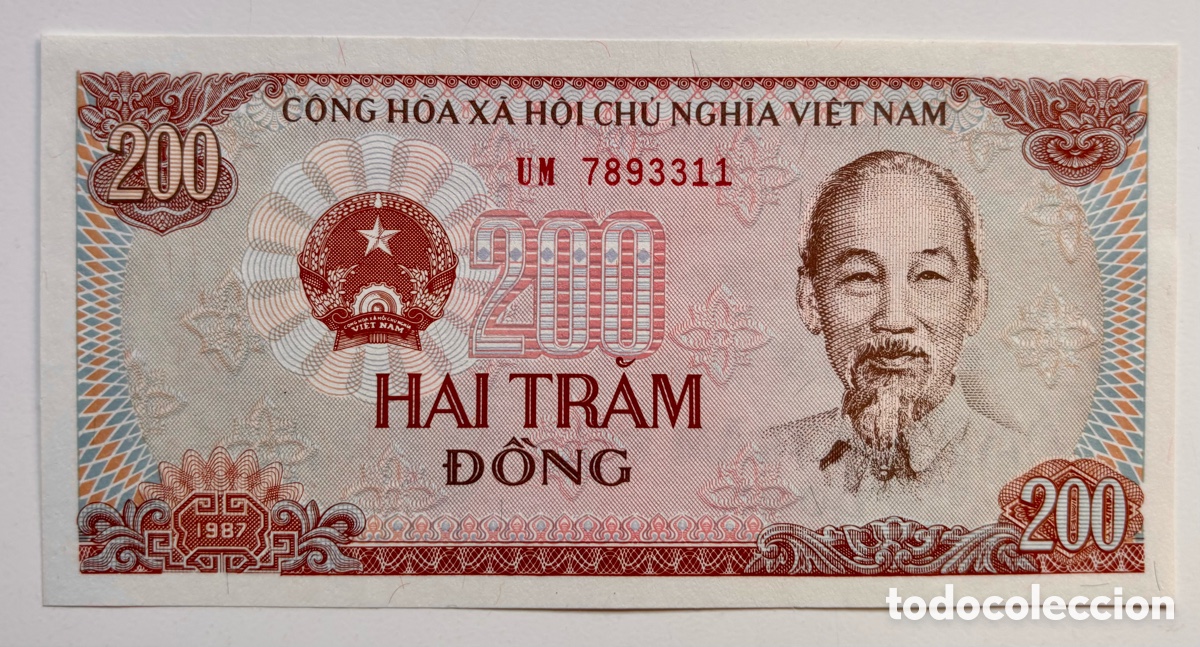 Billetes extranjeros: Billete VIETNAM 200 Dong 1987 SC