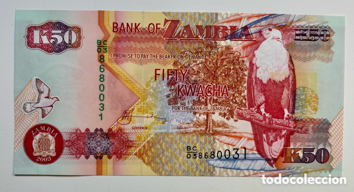 Billetes extranjeros: Billete ZAMBIA 50 Kwacha 2003 SC