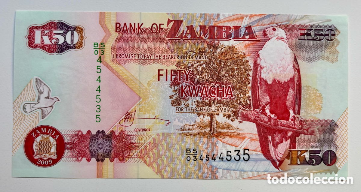 Billetes extranjeros: Billete ZAMBIA 50 Kwacha 2009 SC