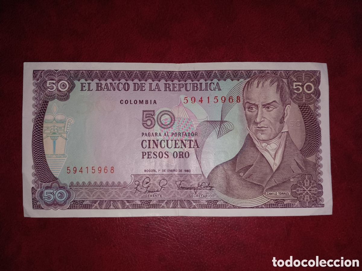 Billetes extranjeros: COLOMBIA 1980 - 50 PESOS ORO - BILLETE ORIGINAL