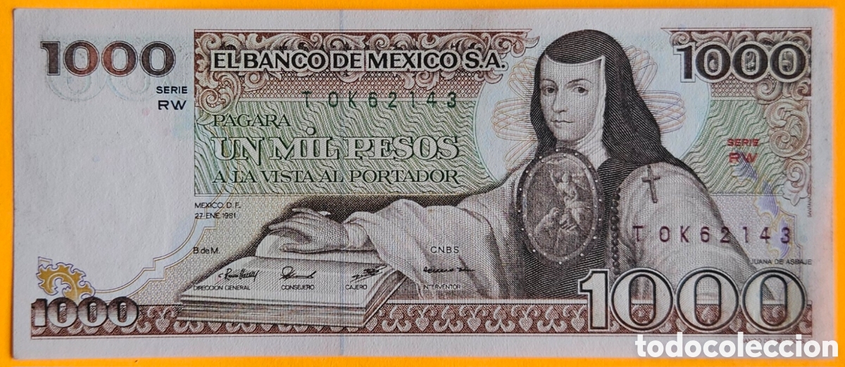 Billetes extranjeros: M&Eacute;XICO, 1000 PESOS, 1981. SC. PLANCHA.