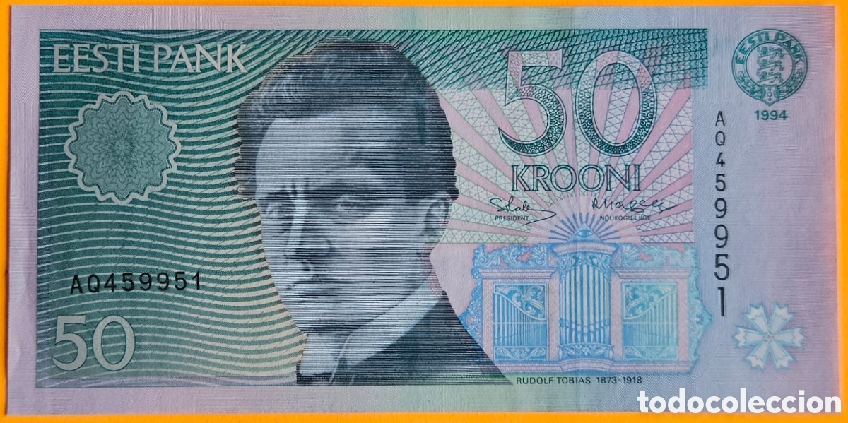 Billetes extranjeros: ESTONIA, 50 CORONAS, 1994. SC. PLANCHA.